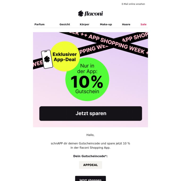 Dein App-Geschenk 🎁 10 % Gutschein! - newsletter screenshot