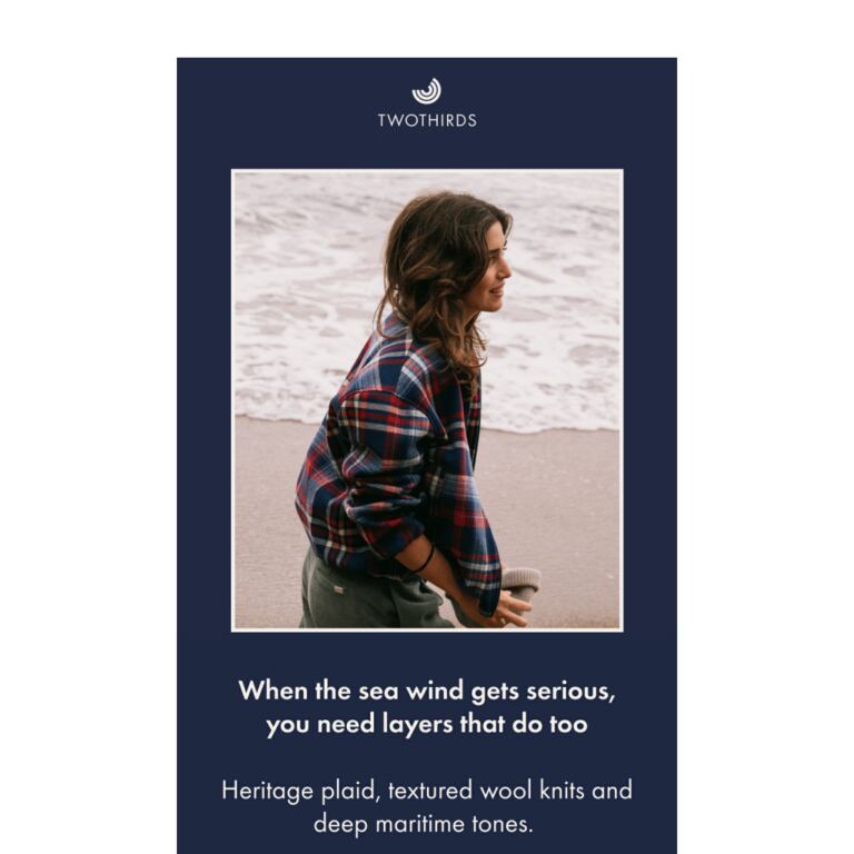 NEW IN: Layers made for the coast - newsletter screenshot