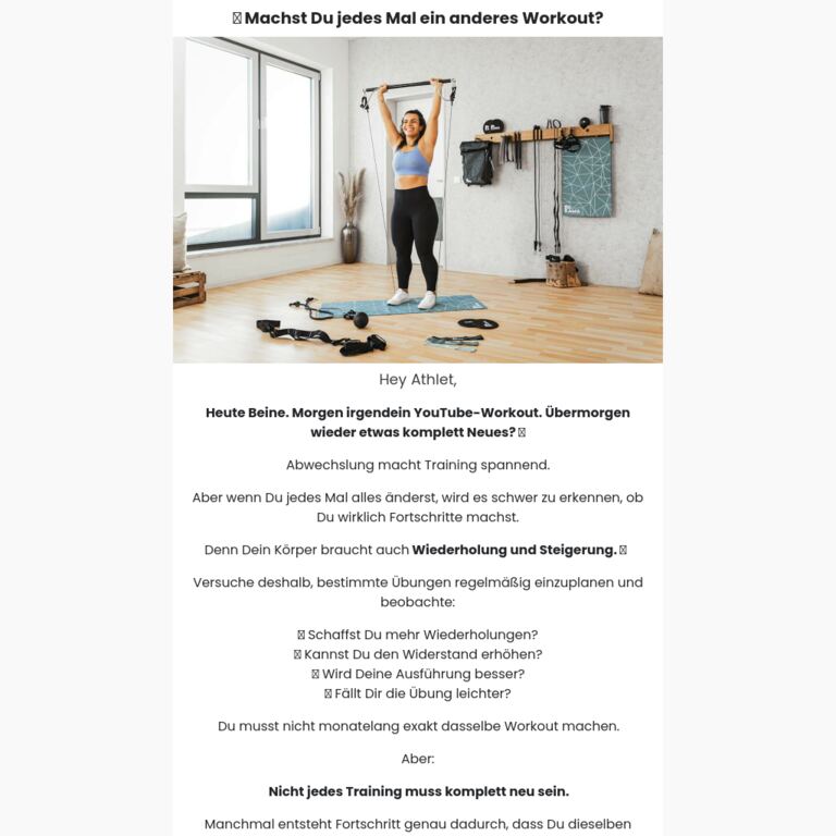 🤔 Trainierst Du oder probierst Du nur herum? - newsletter screenshot