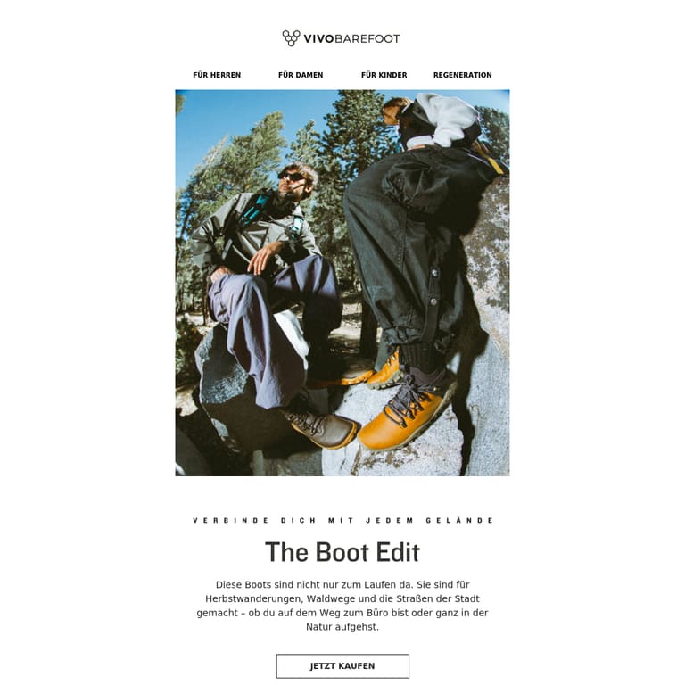 Diese Boots sind nicht nur zum Laufen da. - newsletter screenshot
