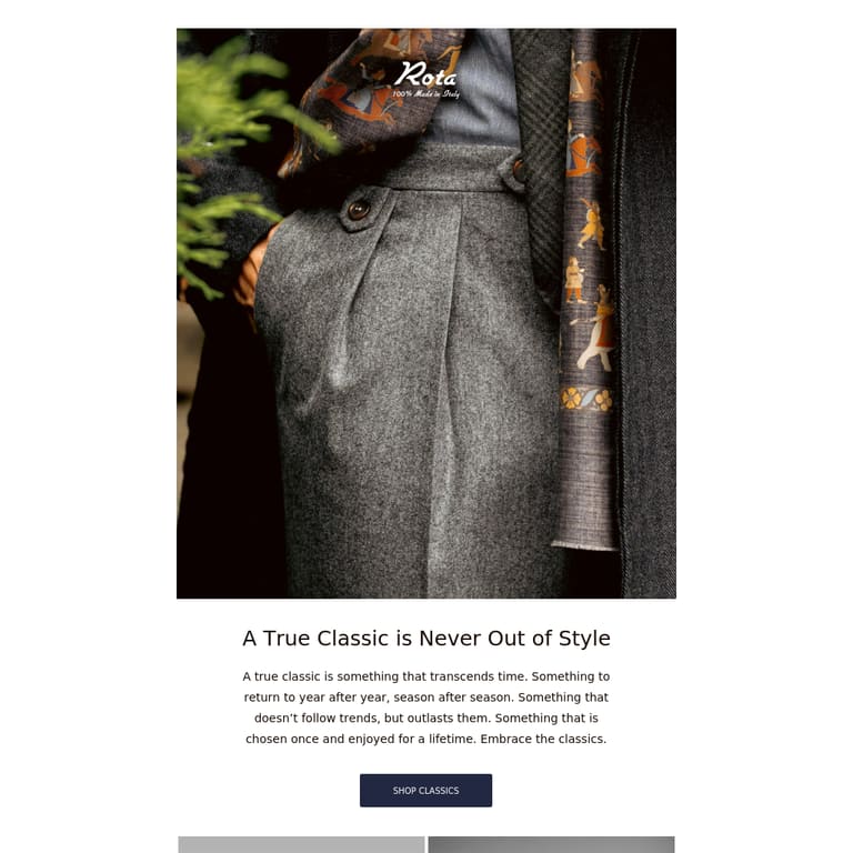 A True Classic is… - newsletter screenshot