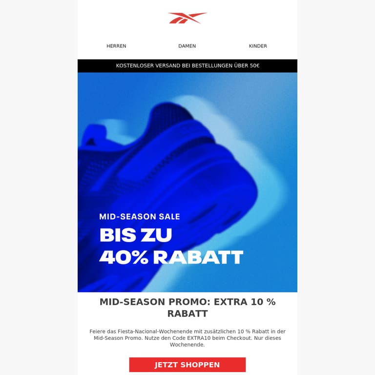 Extra 10 % Rabatt zur Fiesta Nacional - newsletter screenshot