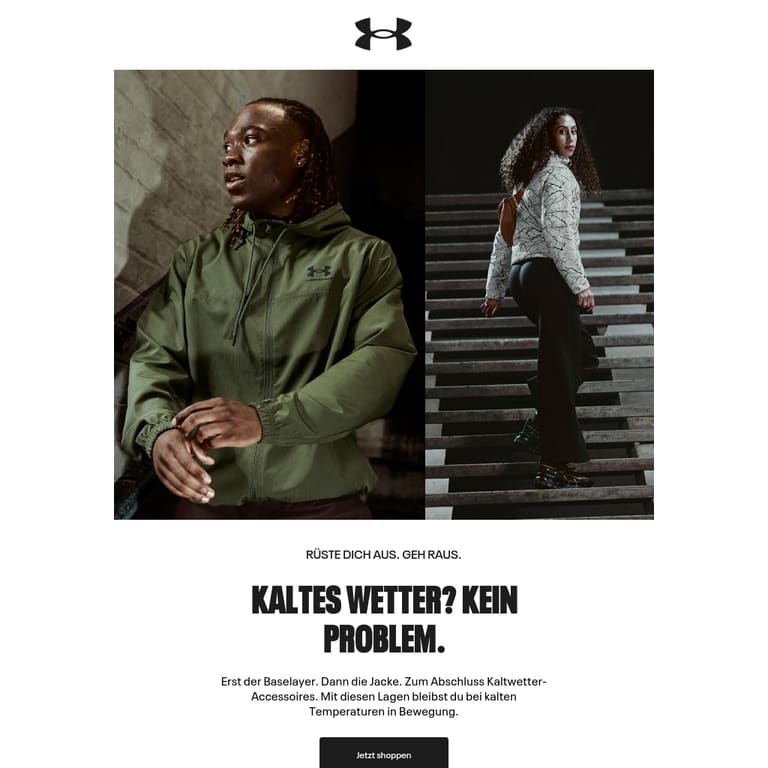 Dein Sortiment für kaltes Wetter. - newsletter screenshot