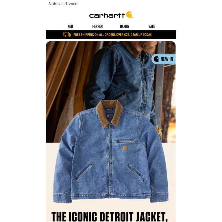 The Detroit Jacket: Reborn in denim - newsletter screenshot