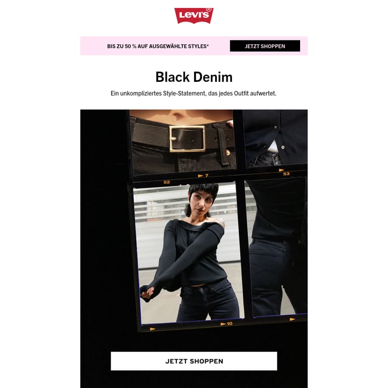 Schwarzer Denim: Dein easy Style-Statement - newsletter screenshot