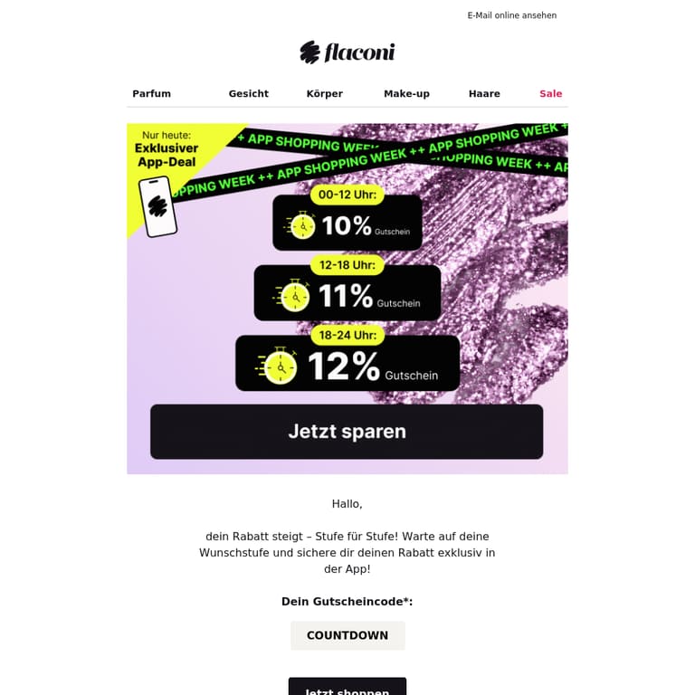 Dein Rabatt steigt: bis zu 12%! 📈 - newsletter screenshot