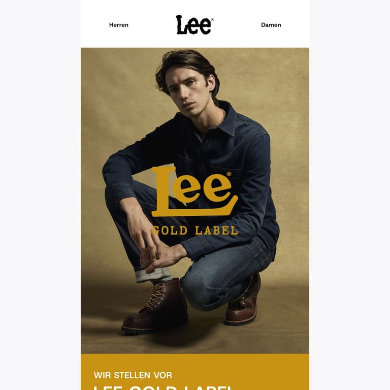 Jetzt neu: Lee Gold Label - newsletter screenshot