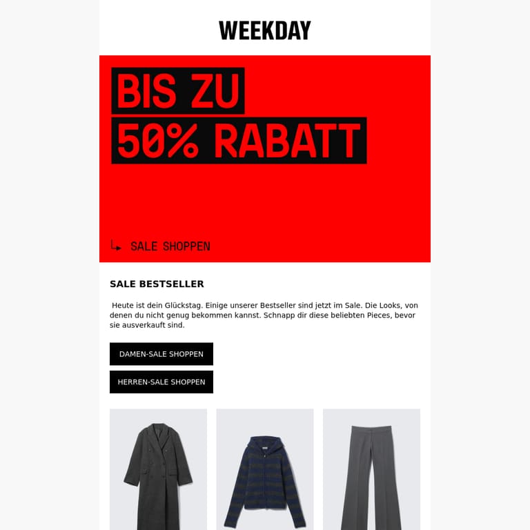 Die Top-Auswahl mit 50% Rabatt - newsletter screenshot