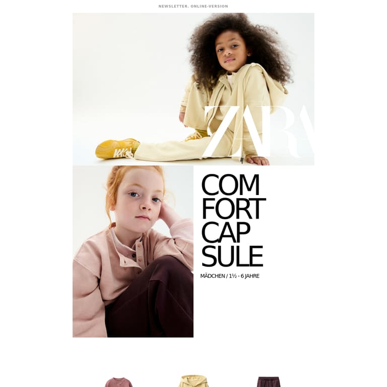 Kinder | Comfort Capsule - newsletter screenshot