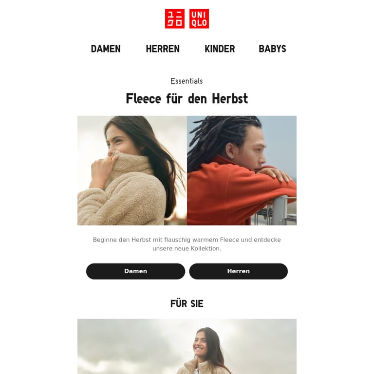 Fleece für jeden Geschmack - newsletter screenshot