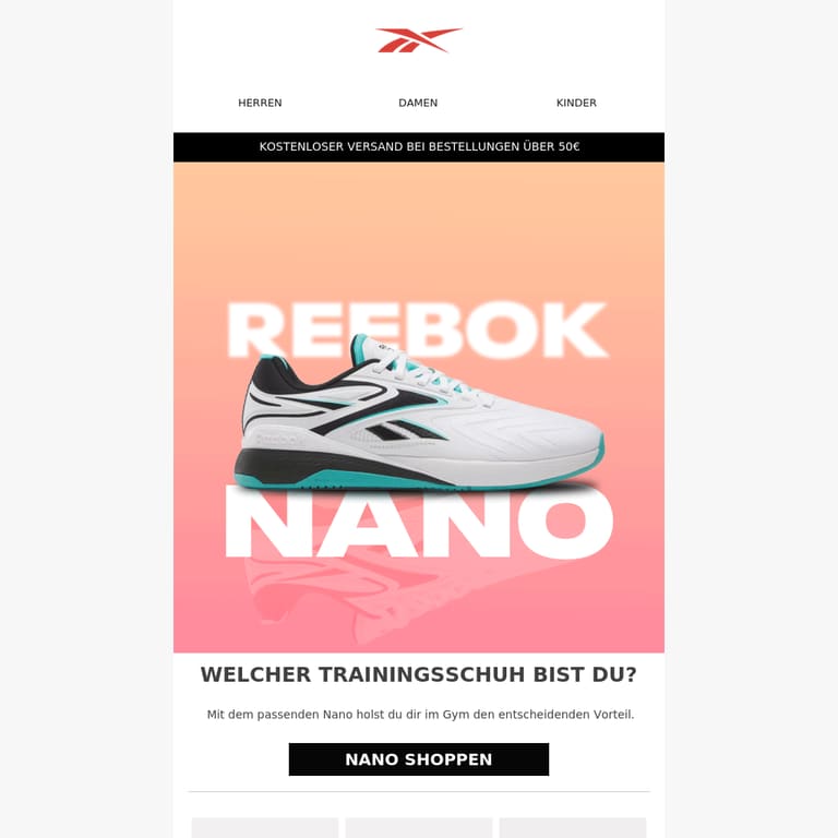 Welcher Trainingsschuh passt zu dir? - newsletter screenshot