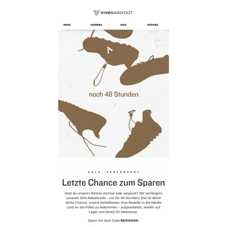 Wir verlängern unseren ReVivo-Sale! - newsletter screenshot