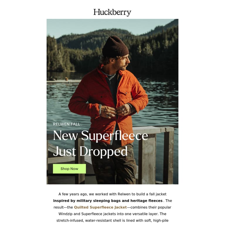 Relwen's New Salute to Vintage Outdoor Gear - newsletter screenshot