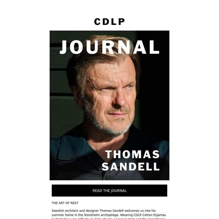 Thomas Sandell Wears Cotton Pyjamas - newsletter screenshot
