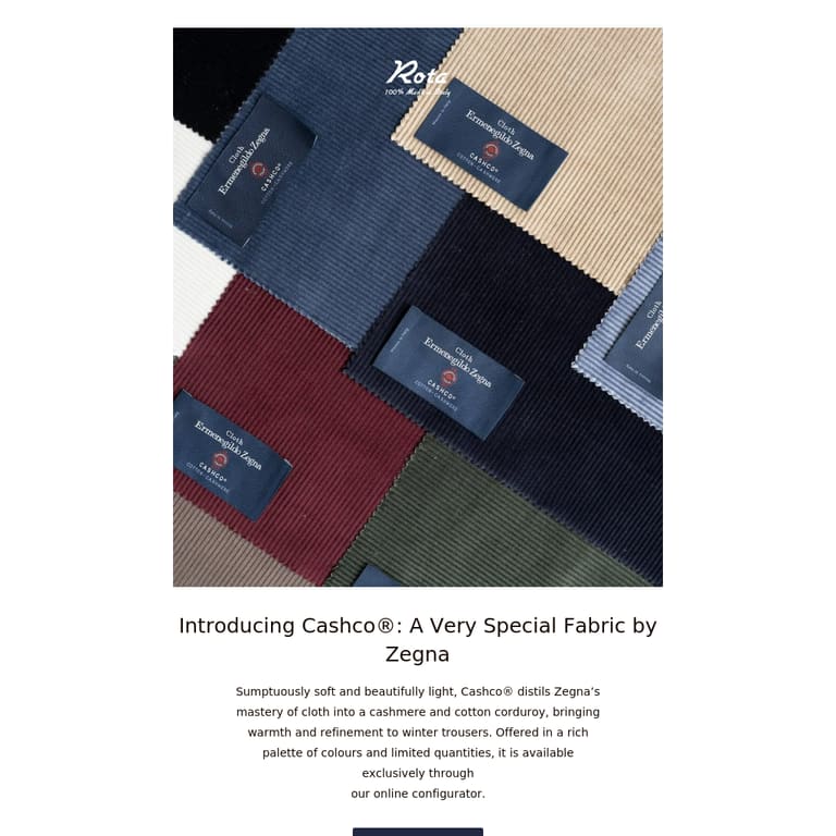 [NEW] A Very Special Fabric by Zegna - newsletter screenshot