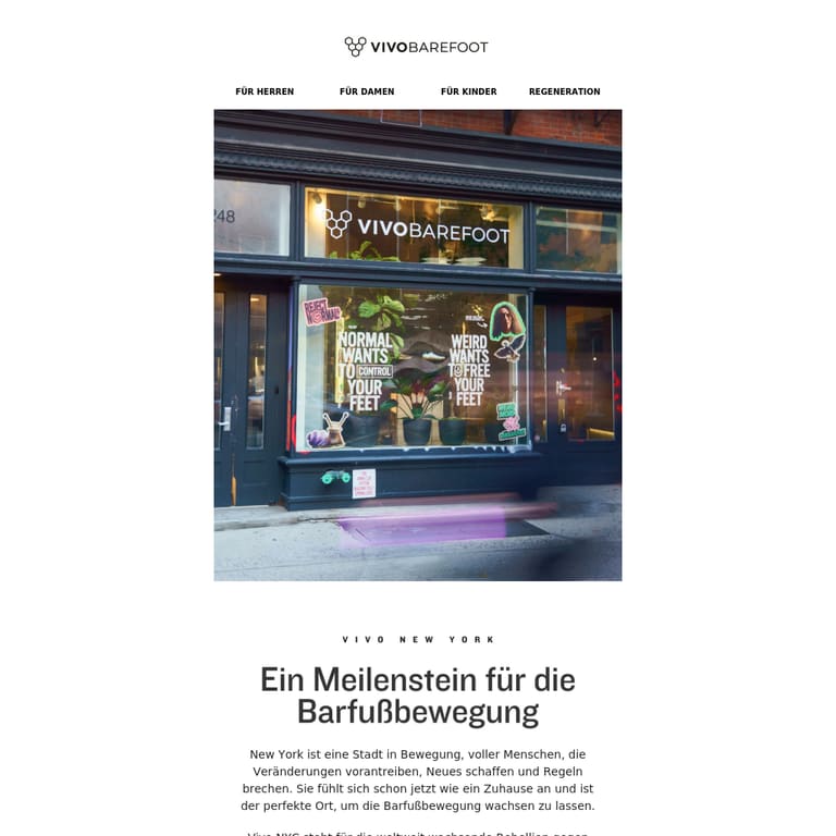 Vivo ist jetzt in New York - newsletter screenshot