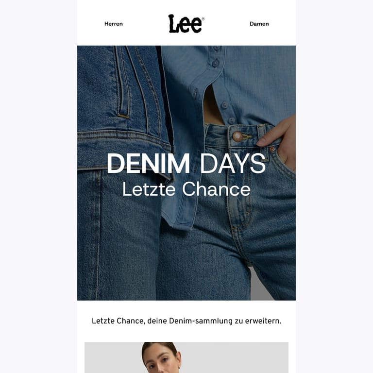 LETZTE CHANCE: DIE DENIM DAYS ENDEN AM DIENSTAG - newsletter screenshot
