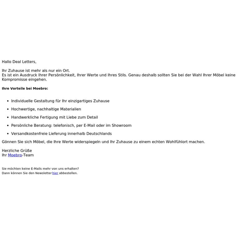 Warum wir? Ihre Vorteile auf einen Blick - newsletter screenshot