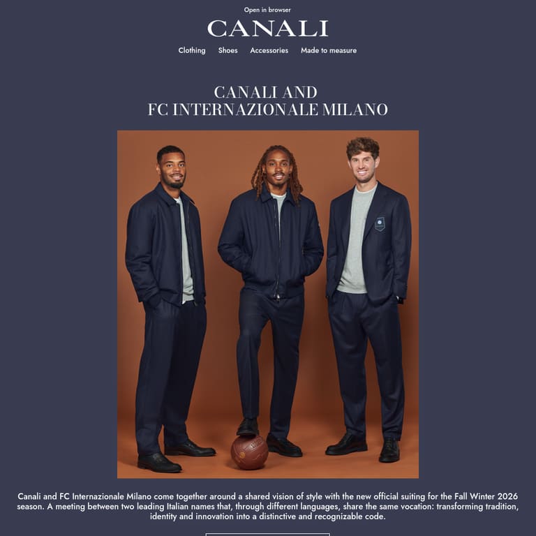 Canali and FC Internazionale Milano - newsletter screenshot