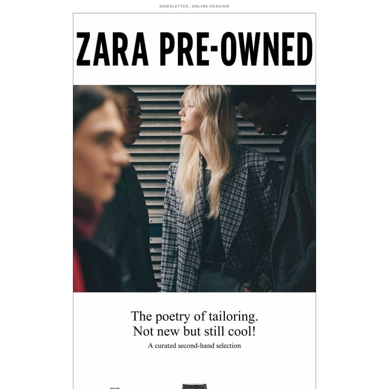 ZARA PRE-OWNED - newsletter screenshot