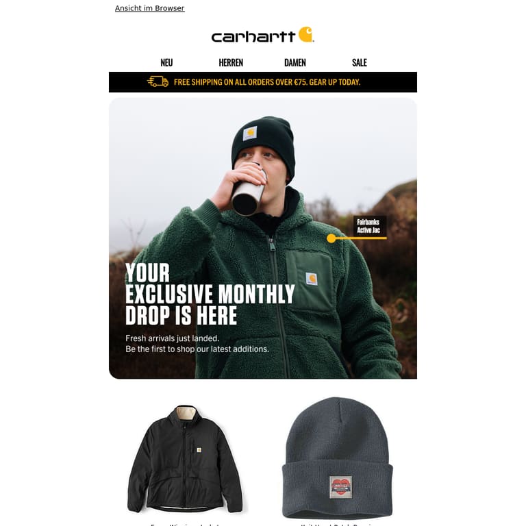 New This Month: Autumn Essentials - newsletter screenshot