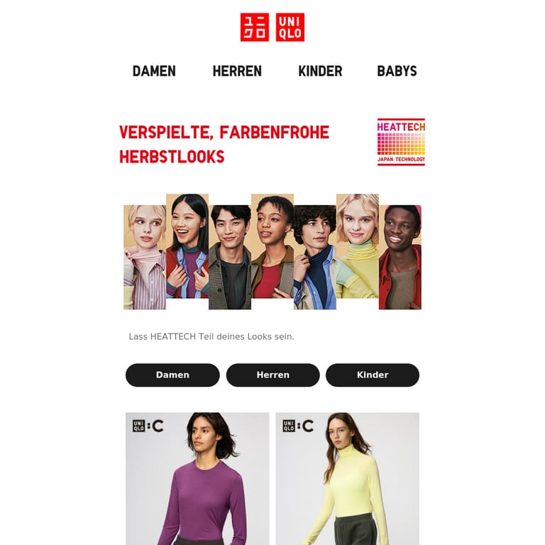 Verspielte, farbenfrohe herbstlooks - newsletter screenshot