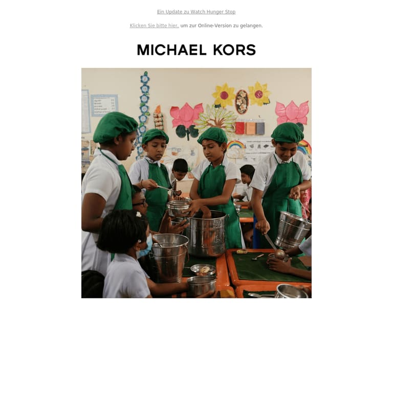 Unser Kampf gegen den Hunger - newsletter screenshot