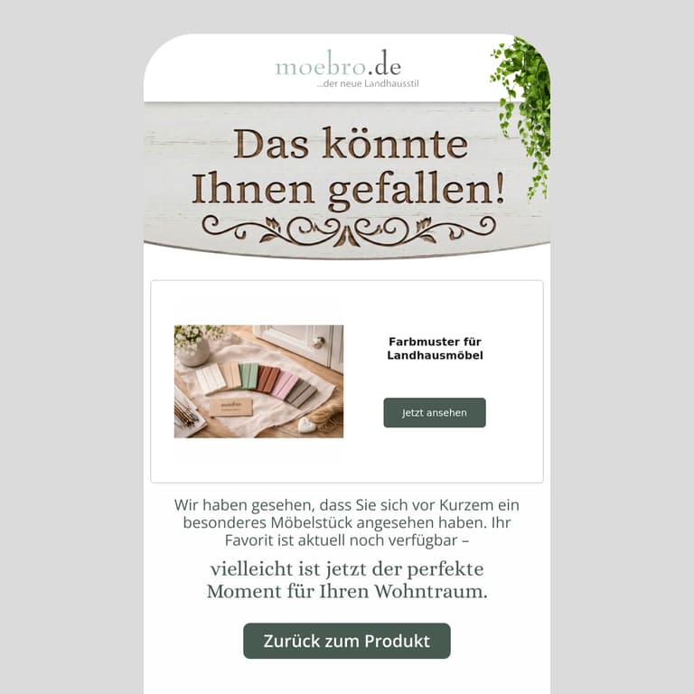 Ihr Favorit wartet noch auf Sie! - newsletter screenshot