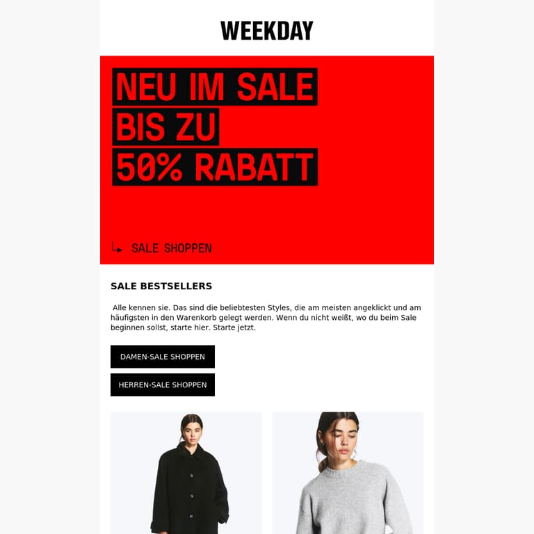Die Top-Favoriten mit 50% Rabatt - newsletter screenshot