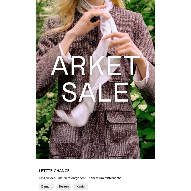 SALE – LETZTE CHANCE - newsletter screenshot