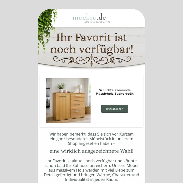 Ihr Favorit wartet noch auf Sie! - newsletter screenshot