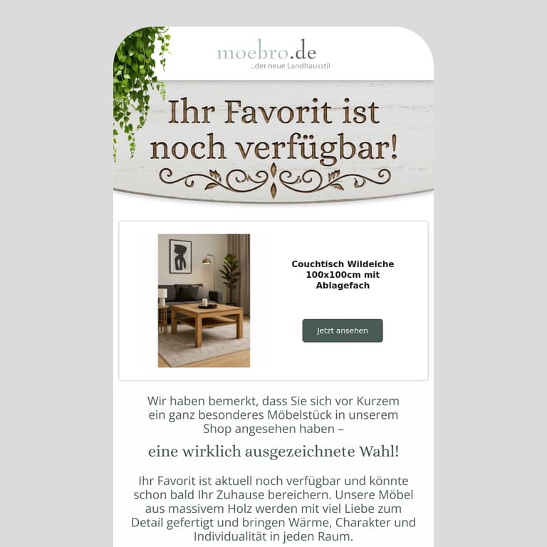 Ihr Favorit wartet noch auf Sie! - newsletter screenshot