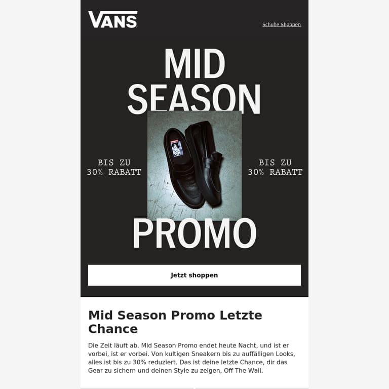 Letzte Chance: Mid Season Promo Endet Heute Nacht - newsletter screenshot