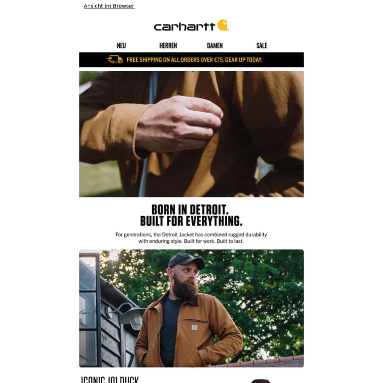 Which Detroit Jacket is for you? - newsletter screenshot