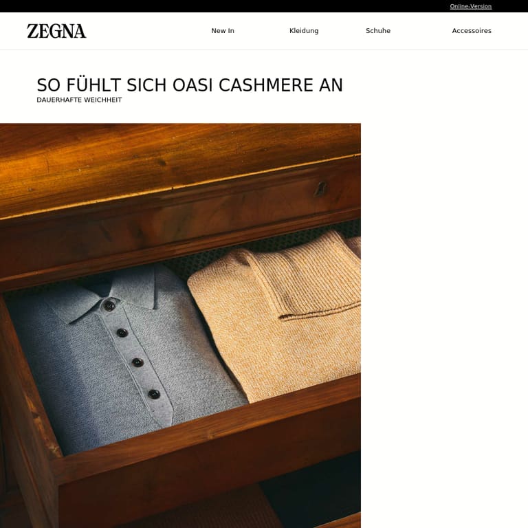 So fühlt sich Oasi Cashmere an - newsletter screenshot