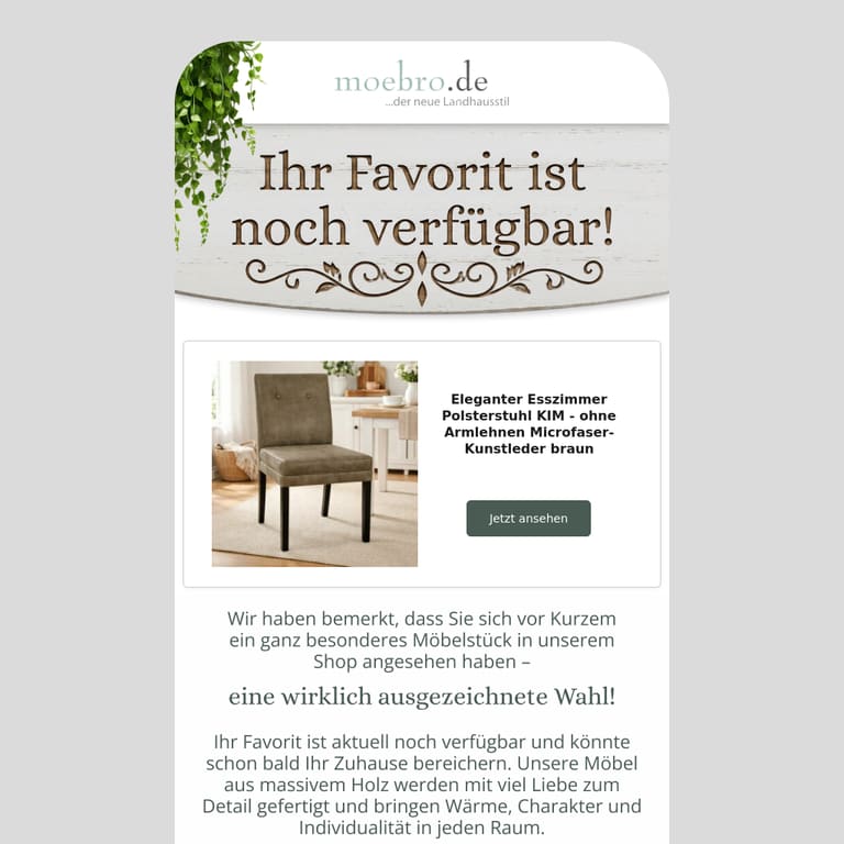 Ihr Favorit wartet noch auf Sie! - newsletter screenshot