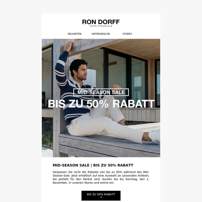 Mid-Season Sale | Bis zu 50% Rabatt - newsletter screenshot