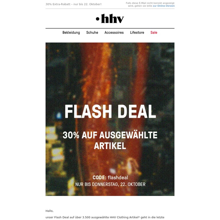 30% mit Code flashdeal – nur noch bis morgen, 23:59 Uhr - newsletter screenshot