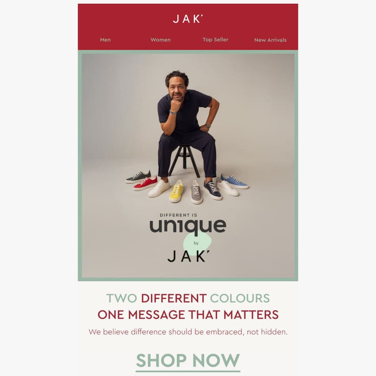 Introducing: Different is Unique by JAK. - newsletter screenshot