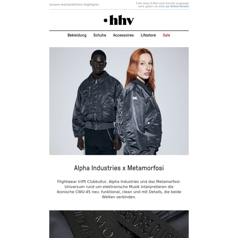 Alpha Industries x Metamorfosi | Three Blind Mice | New Brand: Paracia - newsletter screenshot