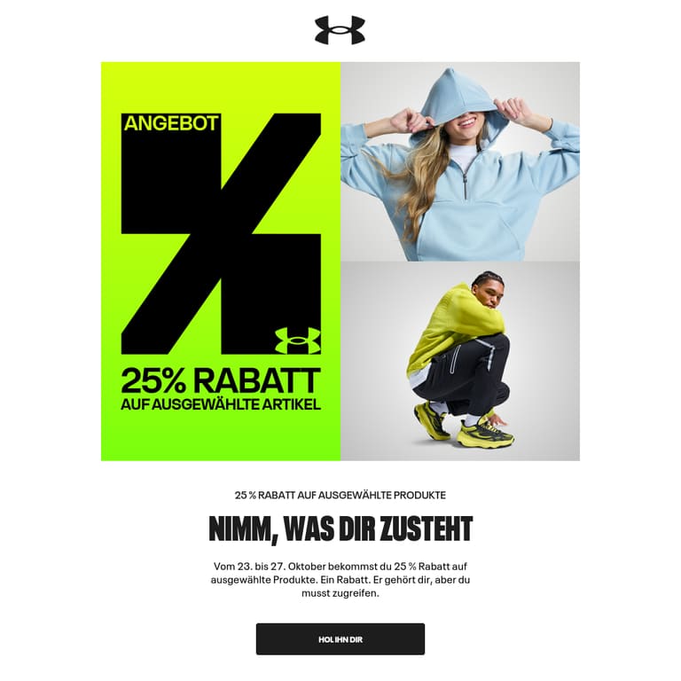 25 % Rabatt für dich - newsletter screenshot