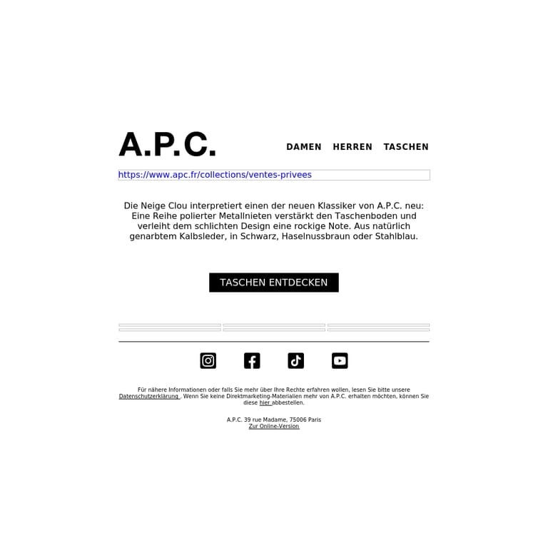 Neige + Rock = Clou - newsletter screenshot