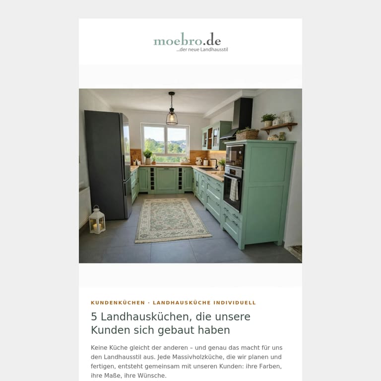 Jetzt inspirieren lassen und Traumküche planen - newsletter screenshot