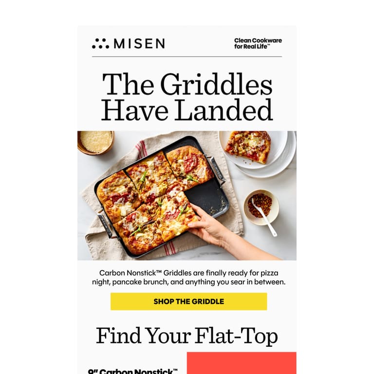 NEW! Carbon Nonstick™ Griddles - newsletter screenshot