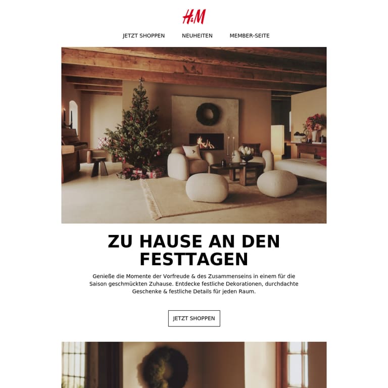 Gemütliche Weihnachtsdeko - newsletter screenshot