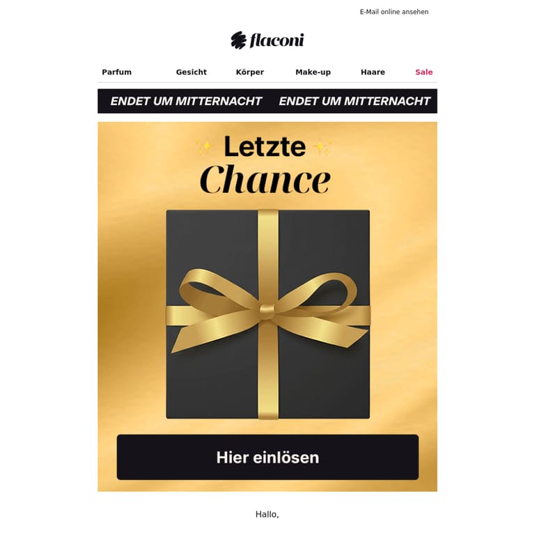 Dein Treuebonus läuft ab 🥵 - newsletter screenshot