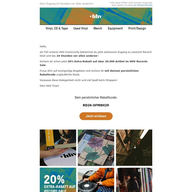 Record Deal: Exklusiver Pre-Access. Sei unter den Ersten! - newsletter screenshot