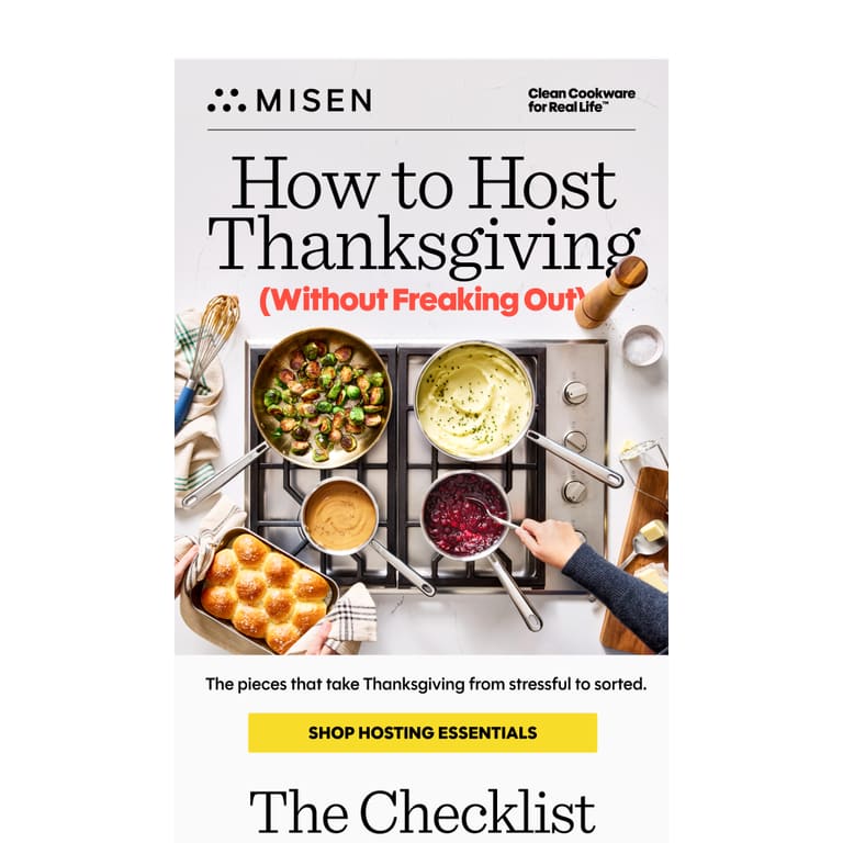 Hosting Thanksgiving? Start Here. - newsletter screenshot