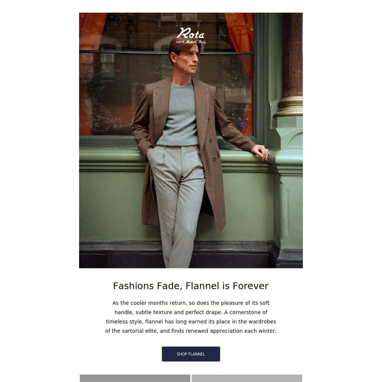 Fashions Fade, Flannel is Forever - newsletter screenshot