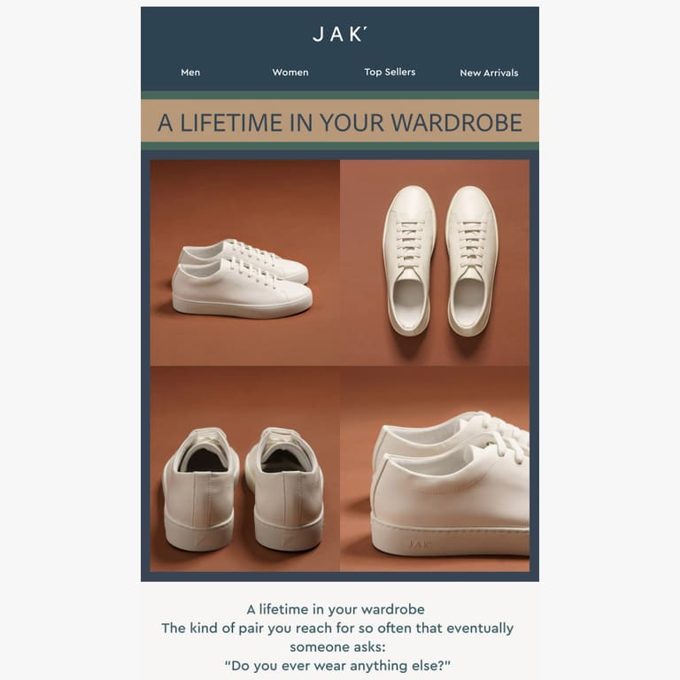 A lifetime in your wardrobe. - newsletter screenshot